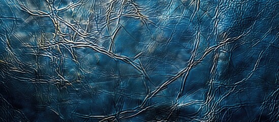 Aufkleber - Abstract background and texture for design with a blue leather surface providing copy space image.