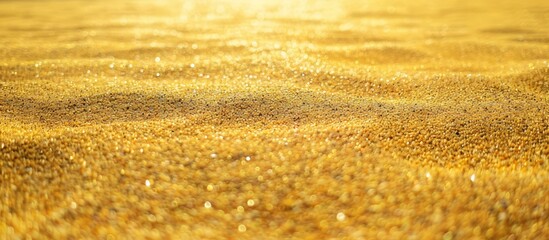 Poster - Floor texture background with yellow sand, copy space image.