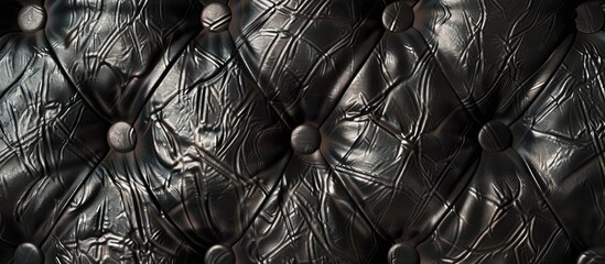 Aufkleber - Background featuring a black leather texture with copy space image.