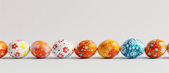 Aufkleber - Easter eggs displayed against a white backdrop with ample copy space image.