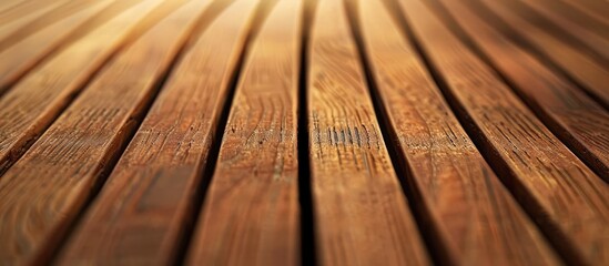 Poster - Detailed close up of a wooden texture with a line pattern in the foreground, creating an interesting composition with copy space image.