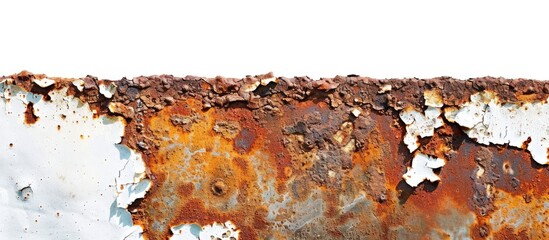 Poster - High quality photo of isolated brown rust on a white background with copy space image.