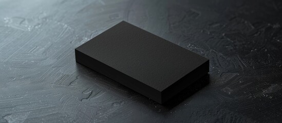Poster - A business card displayed on a black background, with room for text or images, known as copy space image.