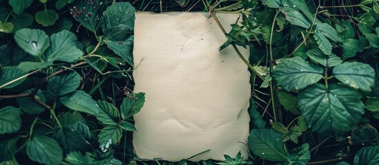 Poster - Blank note with a nature-themed backdrop for a copy space image.