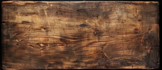 Poster - Rustic horizontal wooden board texture with a dark aged appearance, ideal as a design template with ample copy space image.