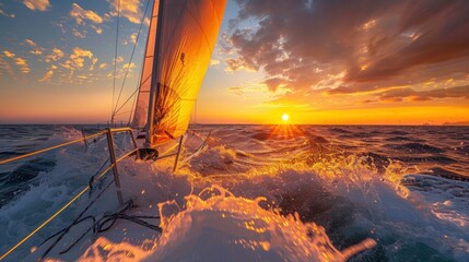 Sailing Through a Golden Sunset