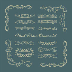 Wall Mural - Calligraphy Design Elements. Decorative Swirls, Scrolls and Dividers vintage style