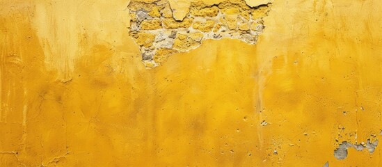 Aufkleber - Aged yellow wall with a textured surface provides a backdrop for copy space image.