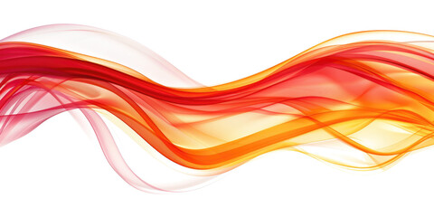 Poster - abstract yellow red gradient smooth wave isolated on white or transparent png