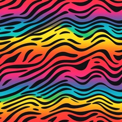 Sticker - A rainbow Wavy line pattern backgrounds abstract creativity.