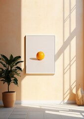 Wall Mural - A white poster printed on a wall fruit plant clementine.