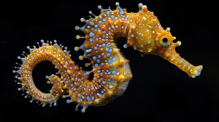 Poster - A small, orange sea creature with a long tail and a pointed snout