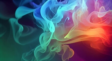 Poster - A bizarre and surreal demonstration of multicolored smoke creating a psychedelic atmosphere.