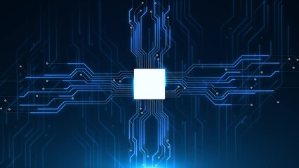Digital world technological progress innovation Futuristic AI evolution hologram. circuit cyberpunk cyberspace. Innovative technology Machine learning. future of AI technology tech sci-fi background