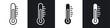 © Ghori - Temperature icon set. high and low temperature thermometer vector symbol. summer warm climate sign in black filled and outlined style.