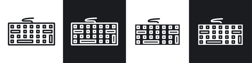 Wall Mural - Keyboard icon set. computer typing keyboard vector symbol. pc keypad sign in black filled and outlined style.