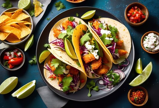 delicious crispy fish tacos fresh ingredients crunchy shells, seafood, mexican, cooking, recipe, homemade, appetizing, tasty, savory, golden, fried