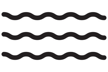 Wall Mural - Set of thin line waves vector, collection