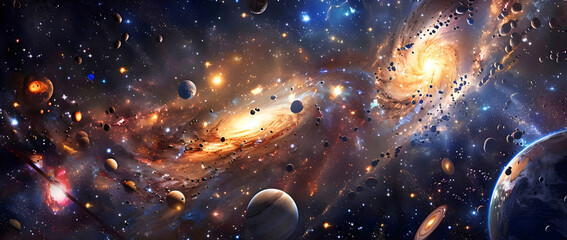 stars, space, suns , astronomy, universe, and planets background, wallpapers. ai generated.