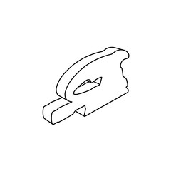 Poster - The outline of a large sanding machine symbol is made with black lines. 3D view of the object in perspective. Vector illustration on white background