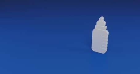 Poster - Isolated realistic white feeding bottle symbol with shadow. Located on the right side of the scene. 3d illustration on transparent background