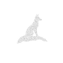 Poster - The fox symbol filled with black dots. Pointillism style. Vector illustration on white background