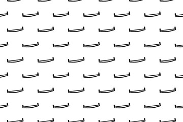 Sticker - Seamless pattern completely filled with outlines of two-handed saws. Elements are evenly spaced. Vector illustration on white background