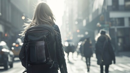 Poster - A stylish video for a new handbag collection, featuring models showcasing the bags in various urban settings, with close-ups of the designs and materials