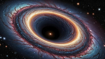 Wall Mural - view from space to a spiral galaxy and stars. universe filled with stars, nebula and galaxy.