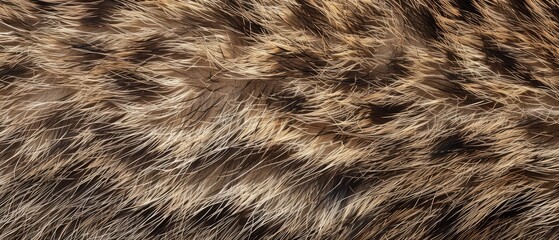 panoramic close-up, high detail scan of ferret fur material, generative ai