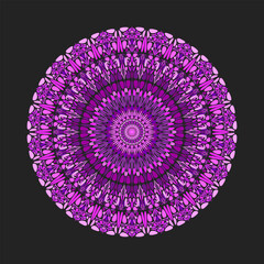 Poster - Colorful abstract circular flower pattern mandala - ornamental ornate vector design from geometrical shapes
