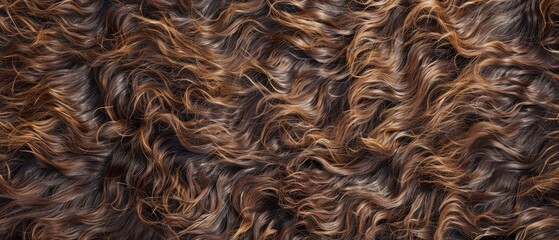 Wall Mural - Panoramic close-up, high detail scan of llama fur material, Generative AI 