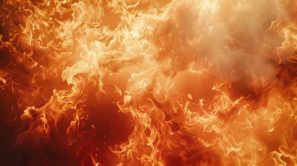 Poster - Dramatic fire flames rising high with intense heat and smoke