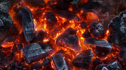 Leinwandbilder - Fiery inferno with roaring flames and glowing coals