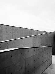 Fototapete - Architecture details Concrete wall slope space Building Monochrome Grey background