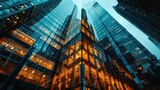 Sleek Skyscraper Under Construction in Dynamic Urban Landscape with Futuristic Flair