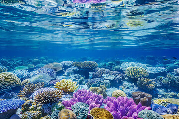 Wall Mural - coral reef with fish