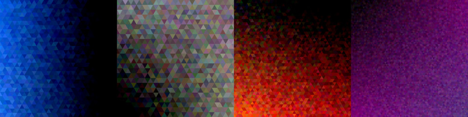 Poster - Abstract triangle polygon background set