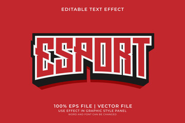 Poster - Text effect E-sport editable vector, e-sport emblem