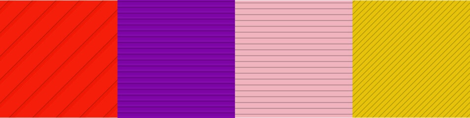 Poster - Seamless 3D stripe pattern set