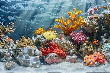 Wall Mural - coral reef and fish