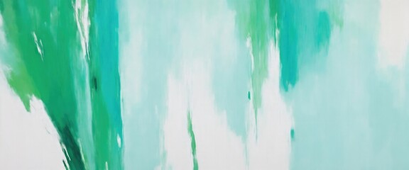 Wall Mural - Abstract art background oil painting Green and white, Turquoise blue