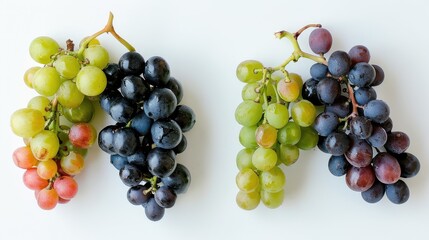 Wall Mural - Grapes displayed on a white background