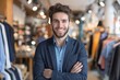 © volga - Confident young businessman smiling in a clothing store
