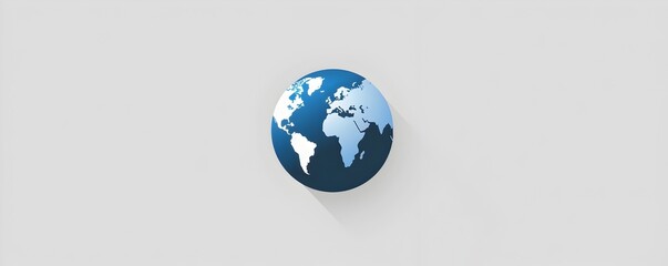Poster - Minimalist Global Icon on Clean White Background Representing Worldwide Connection and Communication