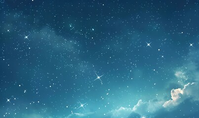 Wall Mural - stars in a blue sky and a simple illustration style, generative ai
