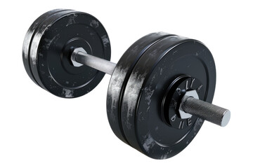 Weightlifting barbell isolated on transparent background