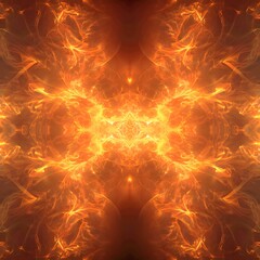 Poster - Vibrant Abstract Fire Patterns in a Kaleidoscopic Design Fiery Dynamic Background with Energetic Copy Space
