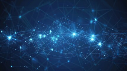 Poster - Abstract Blue Network Connections