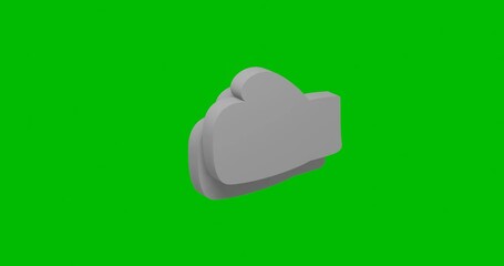 Poster - Animation of rotation of a white boxing gloves symbol with shadow. Simple and complex rotation. Seamless looped 4k animation on green chroma key background